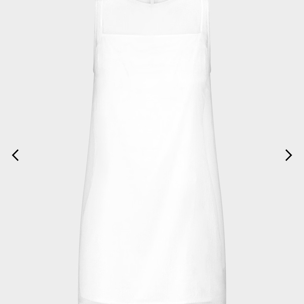 STAUD White Square-Neck Mini Shift Dress